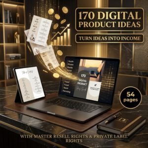 170 Digital Product Ideas PLR eBook (Editable Canva Template) – Start & Scale Your Online Business + Resell Rights