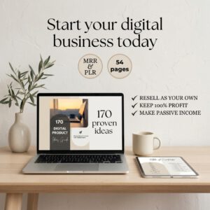 170 Digital Product Ideas PLR eBook (Editable Canva Template) – Start & Scale Your Online Business + Resell Rights