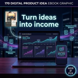 170 Digital Product Ideas PLR eBook (Editable Canva Template) – Start & Scale Your Online Business + Resell Rights